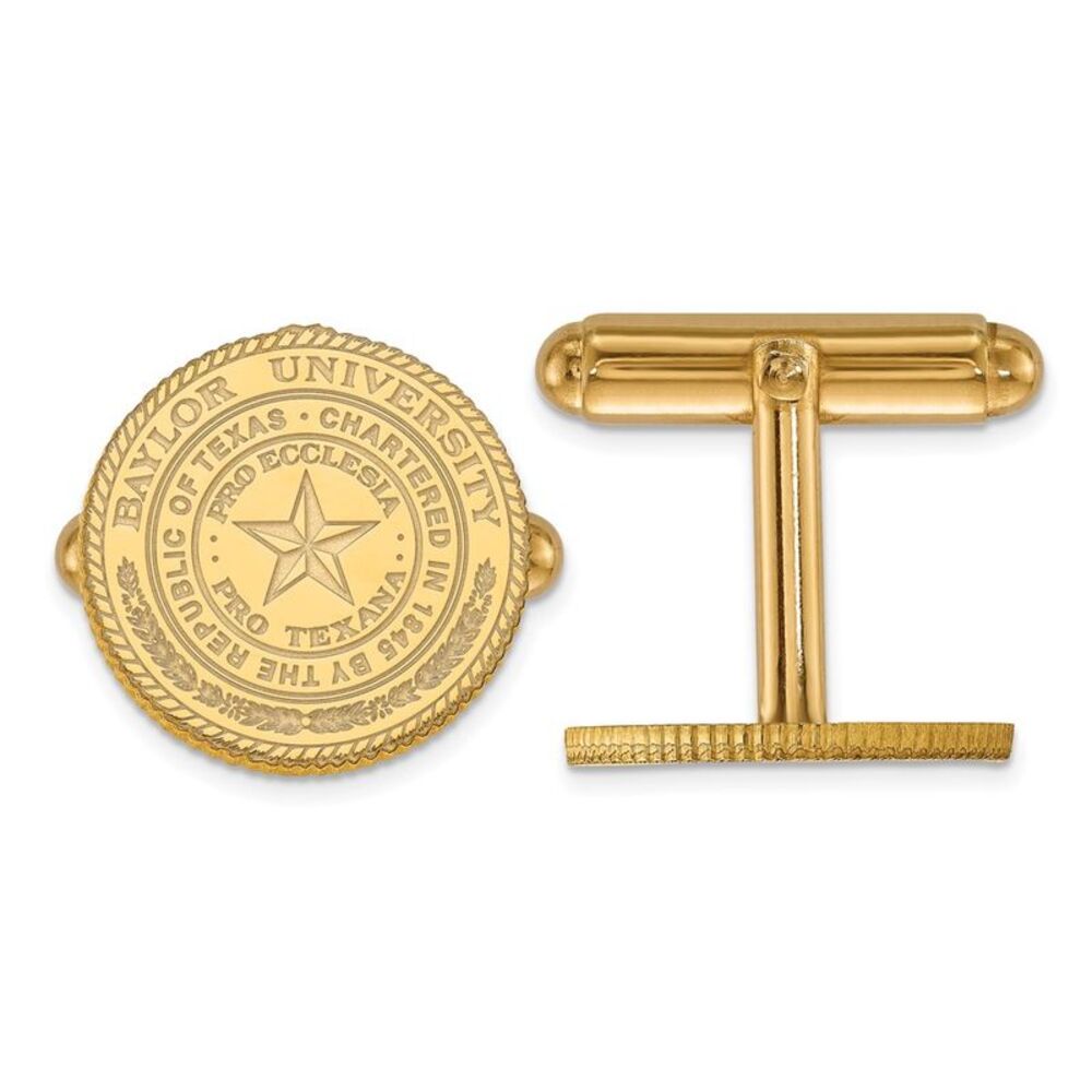 14k Gold Plated Silver Baylor University Crest Cuff Links